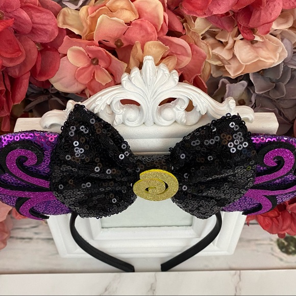 Minnie Mouse Ursula Little Mermaid Headband & Bow - Picture 8 of 12